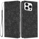 Cherry Blossoms Embossed Leather Phone Case, For iPhone 14 Pro Max, For iPhone 13 Pro Max, For iPhone 13 Pro, For iPhone 13, For iPhone 12 / 12 Pro, For iPhone 12 Pro Max