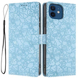 Cherry Blossoms Embossed Leather Phone Case, For iPhone 13 Pro, For iPhone 13, For iPhone 12 / 12 Pro, For iPhone 12 Pro Max