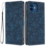 Cherry Blossoms Embossed Leather Phone Case, For iPhone 13 Pro, For iPhone 13, For iPhone 12 / 12 Pro, For iPhone 12 Pro Max