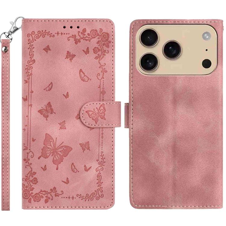 Secret Garden Butterfly Pattern Leather Phone Case, For iPhone 16e / 17e, For iPhone 17 Pro Max, For iPhone 17 Pro, For iPhone 17, For iPhone Air, For iPhone 16 Pro Max