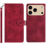 Secret Garden Butterfly Pattern Leather Phone Case, For iPhone 16e / 17e, For iPhone 17 Pro Max, For iPhone 17 Pro, For iPhone 17, For iPhone Air, For iPhone 16 Pro Max