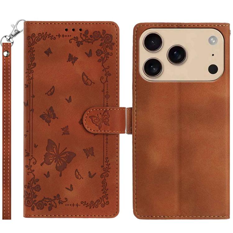Secret Garden Butterfly Pattern Leather Phone Case, For iPhone 16e / 17e, For iPhone 17 Pro Max, For iPhone 17 Pro, For iPhone 17, For iPhone Air, For iPhone 16 Pro Max