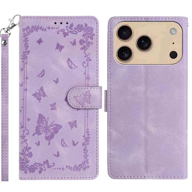 Secret Garden Butterfly Pattern Leather Phone Case, For iPhone 16e / 17e, For iPhone 17 Pro Max, For iPhone 17 Pro, For iPhone 17, For iPhone Air, For iPhone 16 Pro Max