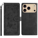 Secret Garden Butterfly Pattern Leather Phone Case, For iPhone 16e / 17e, For iPhone 17 Pro Max, For iPhone 17 Pro, For iPhone 17, For iPhone Air, For iPhone 16 Pro Max