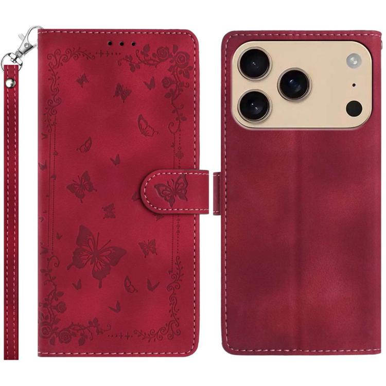 Secret Garden Butterfly Pattern Leather Phone Case, For iPhone 16e / 17e, For iPhone 17 Pro Max, For iPhone 17 Pro, For iPhone 17, For iPhone Air, For iPhone 16 Pro Max