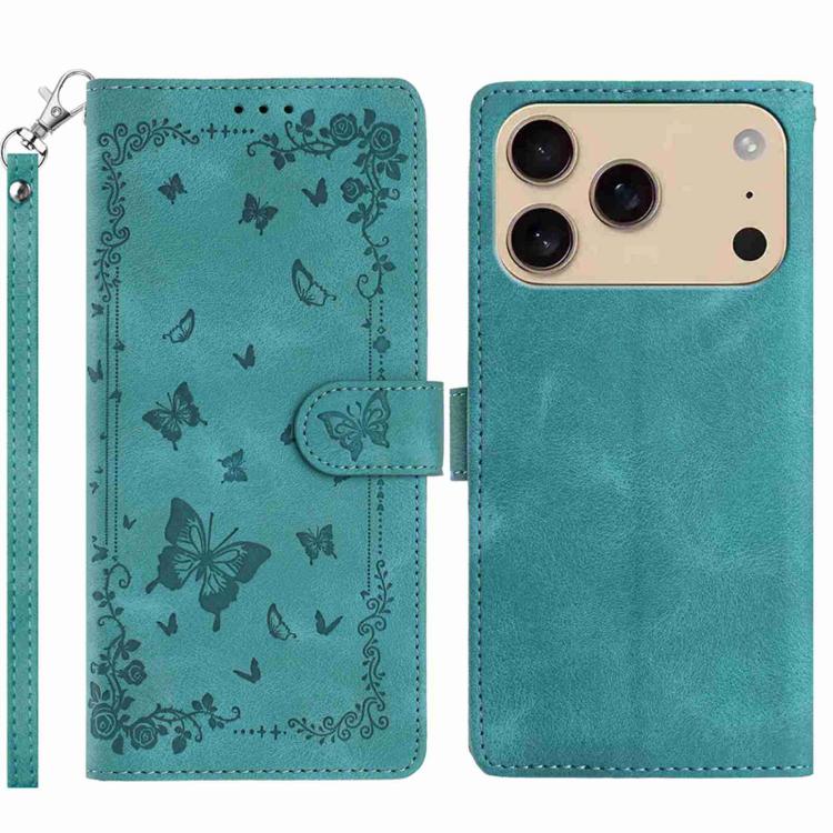 Secret Garden Butterfly Pattern Leather Phone Case, For iPhone 16e / 17e, For iPhone 17 Pro Max, For iPhone 17 Pro, For iPhone 17, For iPhone Air, For iPhone 16 Pro Max