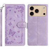 Secret Garden Butterfly Pattern Leather Phone Case, For iPhone 16e / 17e, For iPhone 17 Pro Max, For iPhone 17 Pro, For iPhone 17, For iPhone Air, For iPhone 16 Pro Max