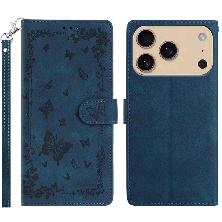 Secret Garden Butterfly Pattern Leather Phone Case, For iPhone 16e / 17e, For iPhone 17 Pro Max, For iPhone 17 Pro, For iPhone 17, For iPhone Air, For iPhone 16 Pro Max