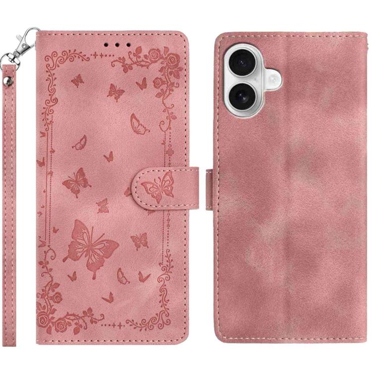 Secret Garden Butterfly Pattern Leather Phone Case, For iPhone 16e / 17e, For iPhone 17 Pro Max, For iPhone 17 Pro, For iPhone 17, For iPhone Air, For iPhone 16 Pro Max