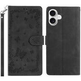 Secret Garden Butterfly Pattern Leather Phone Case, For iPhone 16e / 17e, For iPhone 17 Pro Max, For iPhone 17 Pro, For iPhone 17, For iPhone Air, For iPhone 16 Pro Max