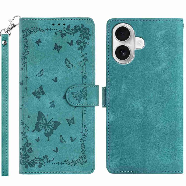Secret Garden Butterfly Pattern Leather Phone Case, For iPhone 16e / 17e, For iPhone 17 Pro Max, For iPhone 17 Pro, For iPhone 17, For iPhone Air, For iPhone 16 Pro Max