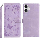 Secret Garden Butterfly Pattern Leather Phone Case, For iPhone 16e / 17e, For iPhone 17 Pro Max, For iPhone 17 Pro, For iPhone 17, For iPhone Air, For iPhone 16 Pro Max