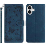 Secret Garden Butterfly Pattern Leather Phone Case, For iPhone 16e / 17e, For iPhone 17 Pro Max, For iPhone 17 Pro, For iPhone 17, For iPhone Air, For iPhone 16 Pro Max