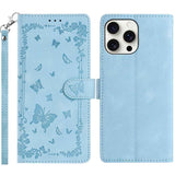 Secret Garden Butterfly Pattern Leather Phone Case, For iPhone 16e / 17e, For iPhone 17 Pro Max, For iPhone 17 Pro, For iPhone 17, For iPhone Air, For iPhone 16 Pro Max