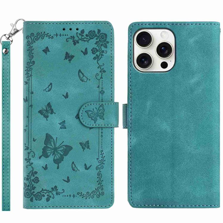Secret Garden Butterfly Pattern Leather Phone Case, For iPhone 16e / 17e, For iPhone 17 Pro Max, For iPhone 17 Pro, For iPhone 17, For iPhone Air, For iPhone 16 Pro Max