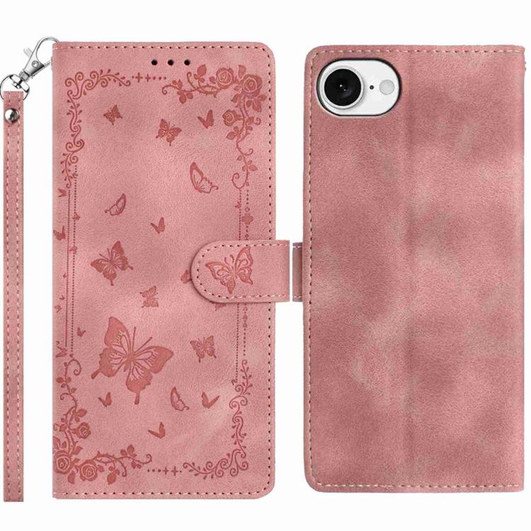 Secret Garden Butterfly Pattern Leather Phone Case, For iPhone 16e / 17e, For iPhone 17 Pro Max, For iPhone 17 Pro, For iPhone 17, For iPhone Air, For iPhone 16 Pro Max