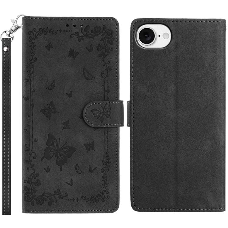 Secret Garden Butterfly Pattern Leather Phone Case, For iPhone 16e / 17e, For iPhone 17 Pro Max, For iPhone 17 Pro, For iPhone 17, For iPhone Air, For iPhone 16 Pro Max
