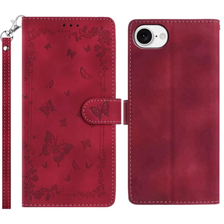 Secret Garden Butterfly Pattern Leather Phone Case, For iPhone 16e / 17e, For iPhone 17 Pro Max, For iPhone 17 Pro, For iPhone 17, For iPhone Air, For iPhone 16 Pro Max