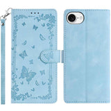 Secret Garden Butterfly Pattern Leather Phone Case, For iPhone 16e / 17e, For iPhone 17 Pro Max, For iPhone 17 Pro, For iPhone 17, For iPhone Air, For iPhone 16 Pro Max