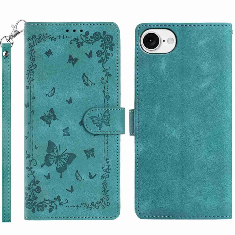Secret Garden Butterfly Pattern Leather Phone Case, For iPhone 16e / 17e, For iPhone 17 Pro Max, For iPhone 17 Pro, For iPhone 17, For iPhone Air, For iPhone 16 Pro Max