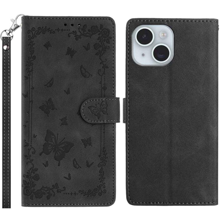 Secret Garden Butterfly Pattern Leather Phone Case, For iPhone 15 Plus, For iPhone 15, For iPhone 14 Plus, For iPhone 14, For iPhone 14 Pro, For iPhone 14 Pro Max