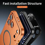 Spring Buckle MagSafe Magnetic Metal Phone Case, For iPhone 17 Pro Max, For iPhone 17 Pro, For iPhone 17, For iPhone Air
