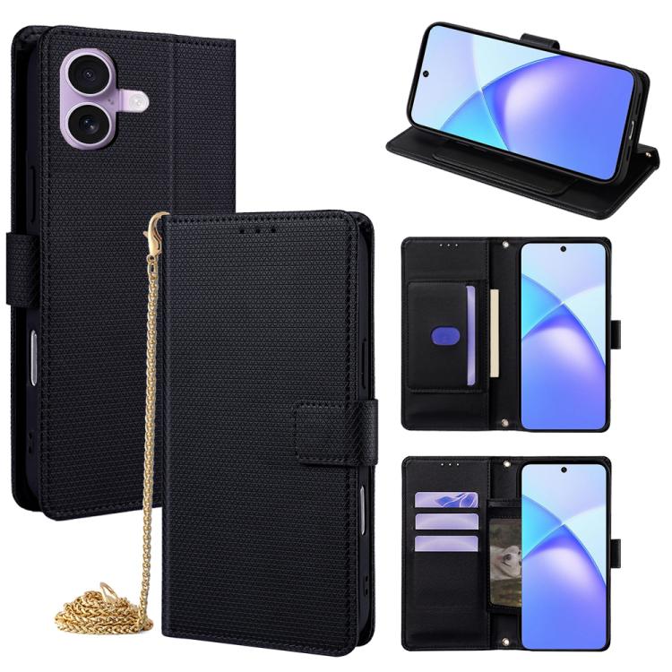 Crossbody Chain Triangle Leather Phone Case, For iPhone 17 Pro Max, For iPhone 17 Pro, For iPhone 17, For iPhone Air