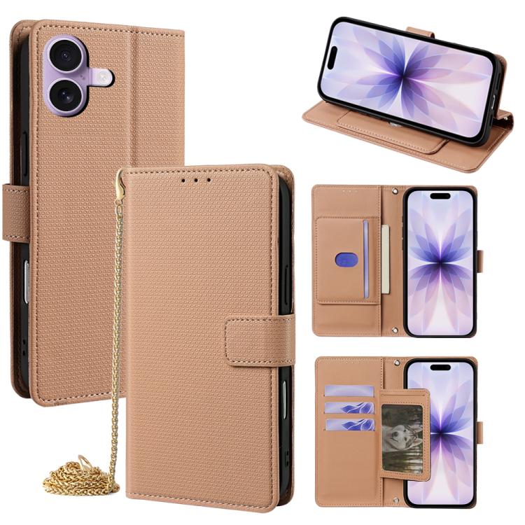 Crossbody Chain Triangle Leather Phone Case, For iPhone 17 Pro Max, For iPhone 17 Pro, For iPhone 17, For iPhone Air