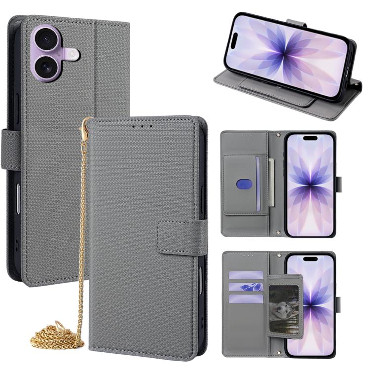 Crossbody Chain Triangle Leather Phone Case, For iPhone 17 Pro Max, For iPhone 17 Pro, For iPhone 17, For iPhone Air
