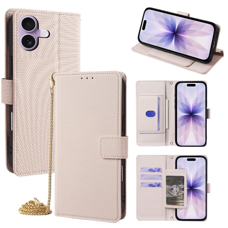 Crossbody Chain Triangle Leather Phone Case, For iPhone 17 Pro Max, For iPhone 17 Pro, For iPhone 17, For iPhone Air