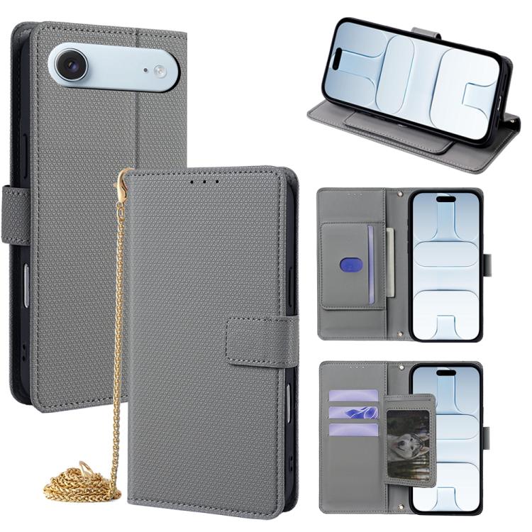Crossbody Chain Triangle Leather Phone Case, For iPhone 17 Pro Max, For iPhone 17 Pro, For iPhone 17, For iPhone Air