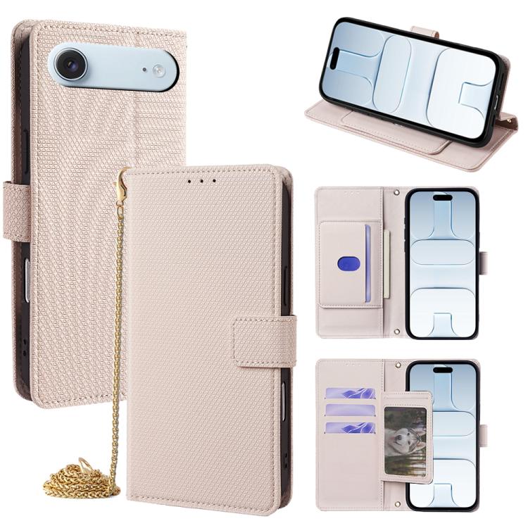 Crossbody Chain Triangle Leather Phone Case, For iPhone 17 Pro Max, For iPhone 17 Pro, For iPhone 17, For iPhone Air