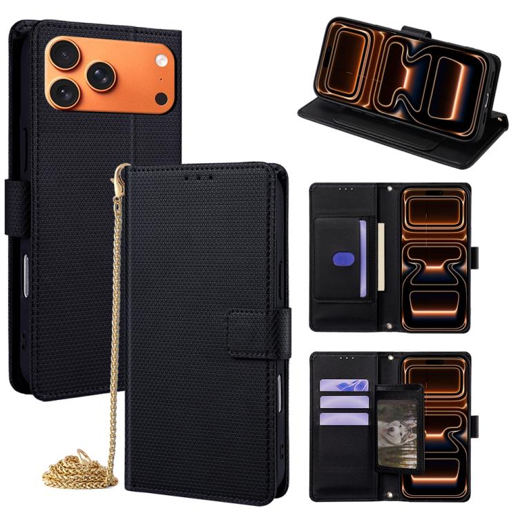 Crossbody Chain Triangle Leather Phone Case, For iPhone 17 Pro Max, For iPhone 17 Pro, For iPhone 17, For iPhone Air