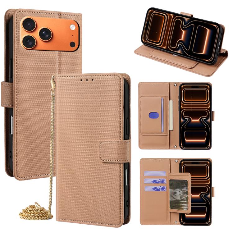 Crossbody Chain Triangle Leather Phone Case, For iPhone 17 Pro Max, For iPhone 17 Pro, For iPhone 17, For iPhone Air