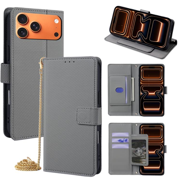 Crossbody Chain Triangle Leather Phone Case, For iPhone 17 Pro Max, For iPhone 17 Pro, For iPhone 17, For iPhone Air