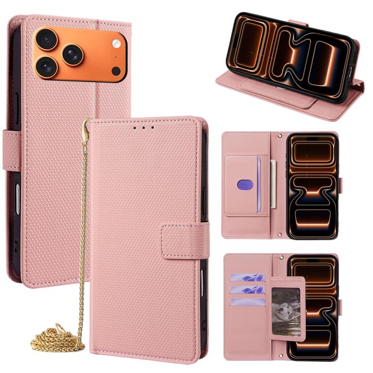 Crossbody Chain Triangle Leather Phone Case, For iPhone 17 Pro Max, For iPhone 17 Pro, For iPhone 17, For iPhone Air