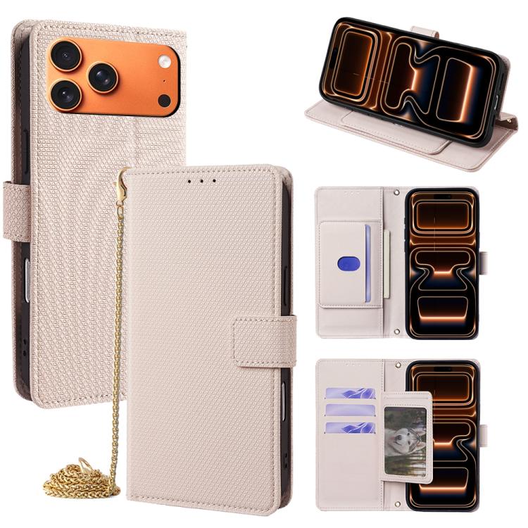 Crossbody Chain Triangle Leather Phone Case, For iPhone 17 Pro Max, For iPhone 17 Pro, For iPhone 17, For iPhone Air