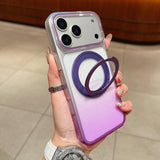 Transparent Gradient 360 Degree Rotation Holder MagSafe Phone Case, For iPhone 17 Pro Max, For iPhone 17 Pro, For iPhone 17, For iPhone Air, For iPhone 16 Pro Max, For iPhone 16 Pro, For iPhone 16 Plus, For iPhone 16