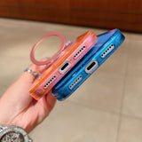 Transparent Gradient 360 Degree Rotation Holder MagSafe Phone Case, For iPhone 17 Pro Max, For iPhone 17 Pro, For iPhone 17, For iPhone Air, For iPhone 16 Pro Max, For iPhone 16 Pro, For iPhone 16 Plus, For iPhone 16