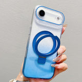 Transparent Gradient Metal Ring Holder MagSafe Phone Case, For iPhone 17 Pro Max, For iPhone 17 Pro, For iPhone 17, For iPhone Air, For iPhone 16 Pro Max, For iPhone 16 Pro, For iPhone 16 Plus, For iPhone 16