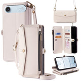 Zipper Wallet Side Buckle Crossbody Lanyard Leather Phone Case, For iPhone 17 Pro Max, For iPhone 17 Pro, For iPhone 17, For iPhone Air