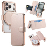 Splitable Electroplated MagSafe RFID Anti-theft Leather Phone Case with Lens Film, For iPhone 18 / 17, For iPhone 18 Pro / 17 Pro, For iPhone 18 Pro Max / 17 Pro Max, For iPhone 17e / 16e, For iPhone Air, For iPhone 16 Pro Max