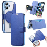 Splitable Electroplated MagSafe RFID Anti-theft Leather Phone Case with Lens Film, For iPhone 17e / 16e, For iPhone 17 Pro Max, For iPhone 17 Pro, For iPhone 17, For iPhone Air, For iPhone 16 Pro Max