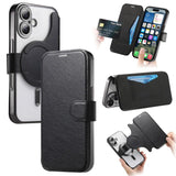 Splitable Electroplated MagSafe RFID Anti-theft Leather Phone Case with Lens Film, For iPhone 17e / 16e, For iPhone 17 Pro Max, For iPhone 17 Pro, For iPhone 17, For iPhone Air, For iPhone 16 Pro Max