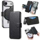 Splitable Electroplated MagSafe RFID Anti-theft Leather Phone Case with Lens Film, For iPhone 17e / 16e, For iPhone 17 Pro Max, For iPhone 17 Pro, For iPhone 17, For iPhone Air, For iPhone 16 Pro Max