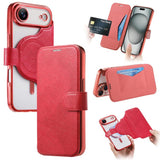 Splitable Electroplated MagSafe RFID Anti-theft Leather Phone Case with Lens Film, For iPhone 17e / 16e, For iPhone 17 Pro Max, For iPhone 17 Pro, For iPhone 17, For iPhone Air, For iPhone 16 Pro Max