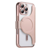 Splitable Electroplated MagSafe RFID Anti-theft Leather Phone Case with Lens Film, For iPhone 16 Pro, For iPhone 16 Plus, For iPhone 16, For iPhone 15 Pro Max, For iPhone 15 Pro, For iPhone 15 Plus