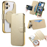 Splitable Electroplated MagSafe RFID Anti-theft Leather Phone Case with Lens Film, For iPhone 16 Pro, For iPhone 16 Plus, For iPhone 16, For iPhone 15 Pro Max, For iPhone 15 Pro, For iPhone 15 Plus
