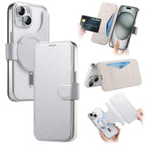 Splitable Electroplated MagSafe RFID Anti-theft Leather Phone Case with Lens Film, For iPhone 16 Pro, For iPhone 16 Plus, For iPhone 16, For iPhone 15 Pro Max, For iPhone 15 Pro, For iPhone 15 Plus