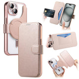 Splitable Electroplated MagSafe RFID Anti-theft Leather Phone Case with Lens Film, For iPhone 15, For iPhone 14 Plus, For iPhone 14, For iPhone 14 Pro, For iPhone 14 Pro Max, For iPhone 13 Pro Max